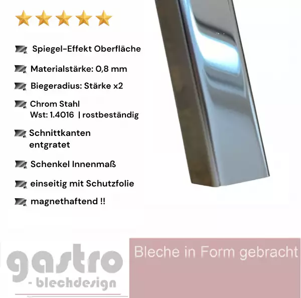 Edelstahl Winkel Spiegeloptik